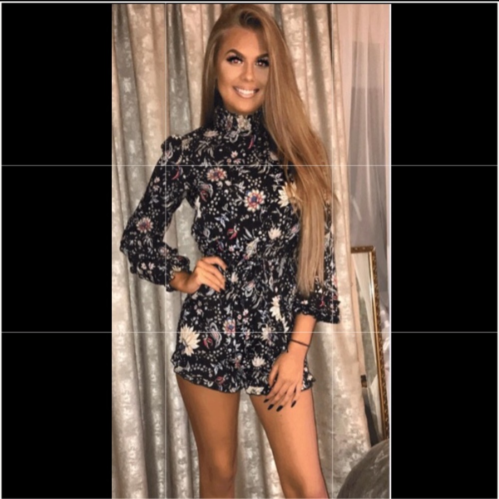 BLOGGER FAV - Alice Floral High Neck Romper